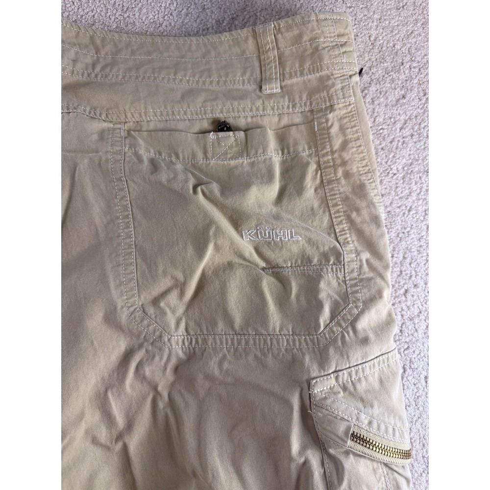 Kuhl Cargo Shorts Tan/Khaki Vintage‎ Patina Dye Tactical Hiking Gorpcore Size 38 - Picture 9 of 10